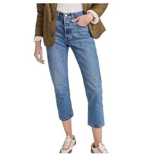 NWT Levi’s 501 Jeans Cropped Original High Rise Straight Distressed 12 New